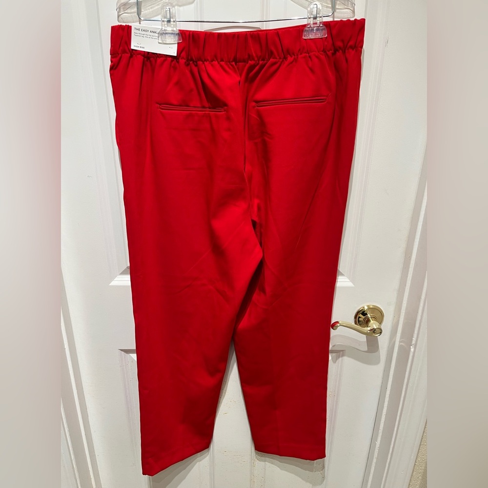 NWT Ann Taylor the Easy Ankle High RiseTapered Pants in Bright Red size L. - Picture 3 of 16